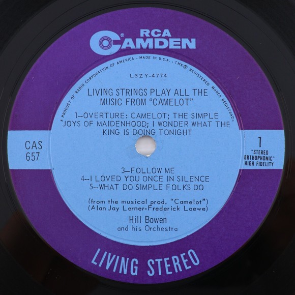 Living Strings Play All The Music From Camelot 1961 LP Record CAS 657 Rockaway - Picture 10 of 16